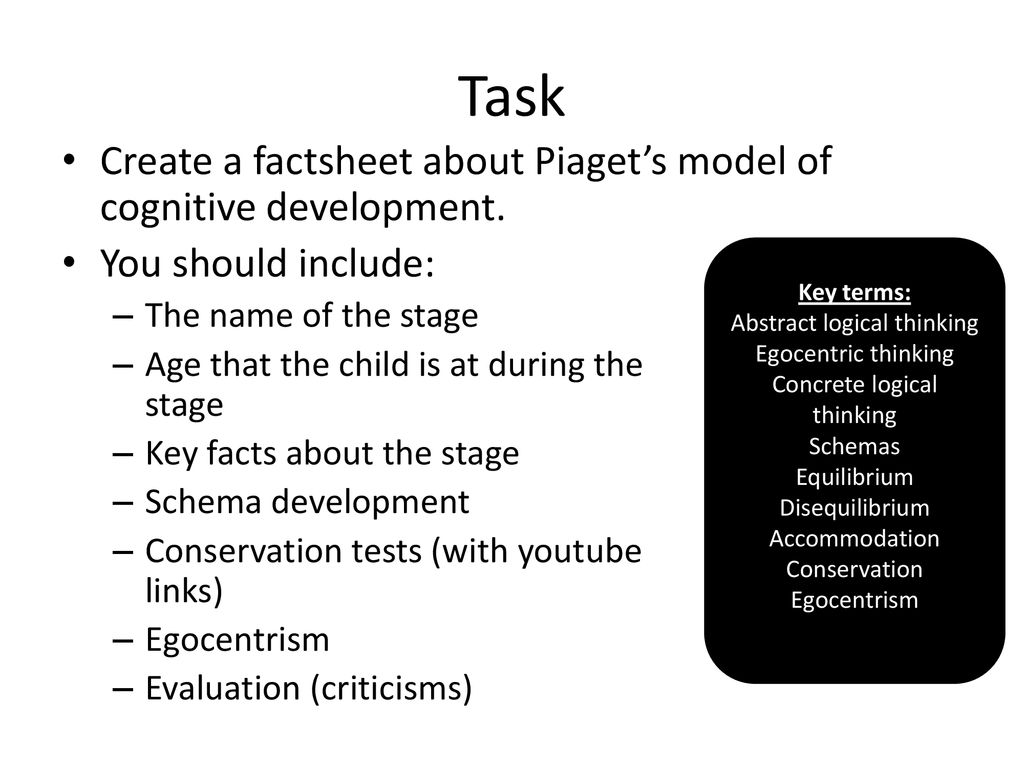 Piaget's model top